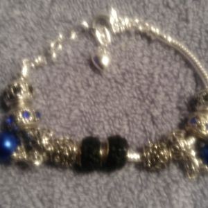 Beautiful Silver Beading Black extras great with your any where outfits size 7in